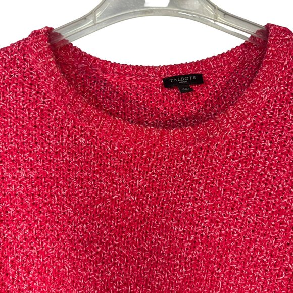 Talbots Womens Size 2X Red Textured Knit Sweater With Side Zipper Details - Picture 2 of 6